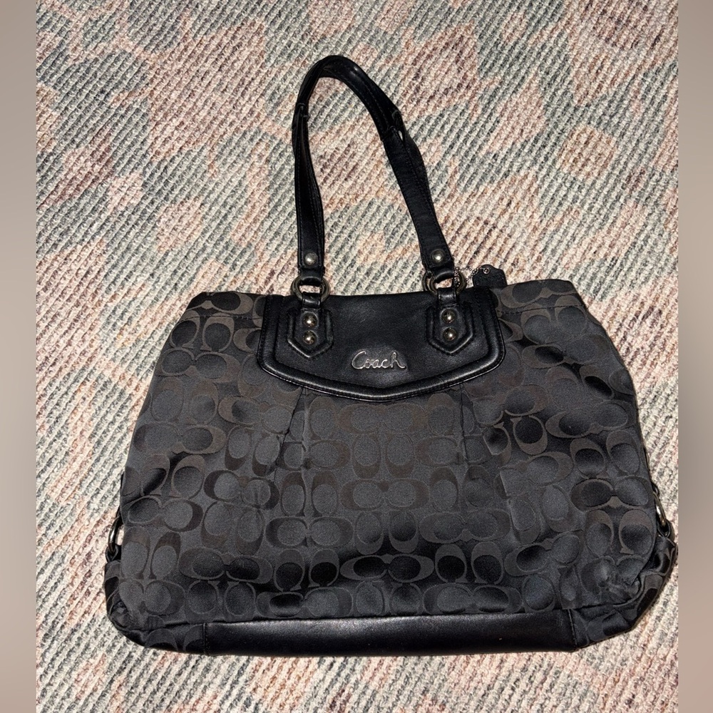 Coach Dark Gray Signature Tote